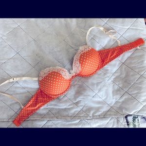 Aerie 34C orange and cream colored bra